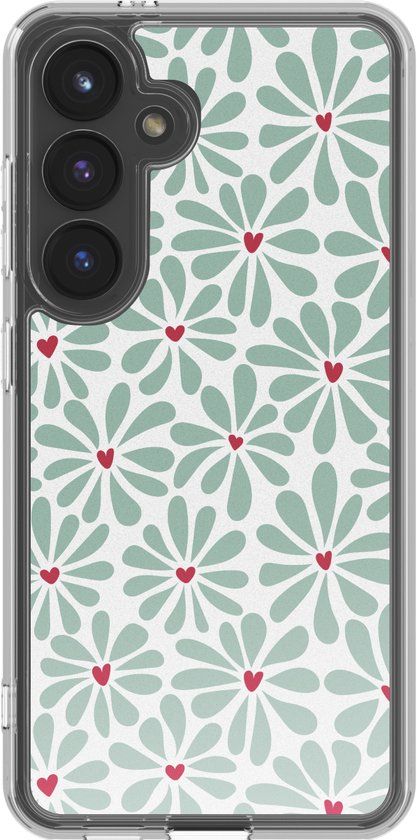 imoshion Hoesje - Geschikt voor Samsung Galaxy S24 - Design hoesje - Bloom Love Sage Green