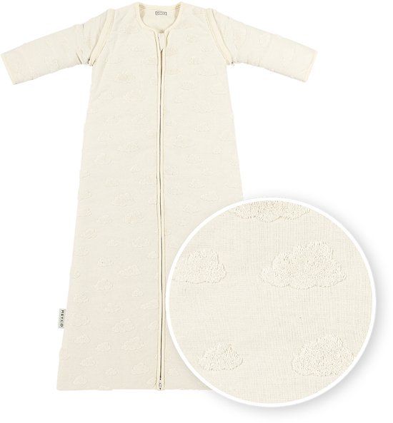 Meyco Baby Studio Collection Clouds Baby Slaapzak Met Afritsbare Mouwen - Natural - 60cm - 2.5 TOG