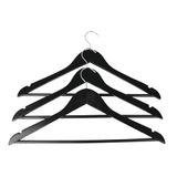 HOME It® Kleerhanger met broekbrug en split, 43 cm, zwart, Scandinavisch design, ideaal voor overhemden en winterjassen