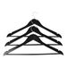 HOME It® Kleerhanger met broekbrug en split, 43 cm, zwart, Scandinavisch design, ideaal voor overhemden en winterjassen