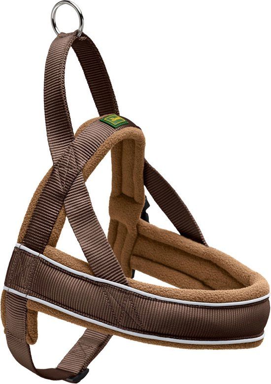 Hunter Norweger Racing Nylon Dog Harness - Brown - S - Reflective - Anti-Pull