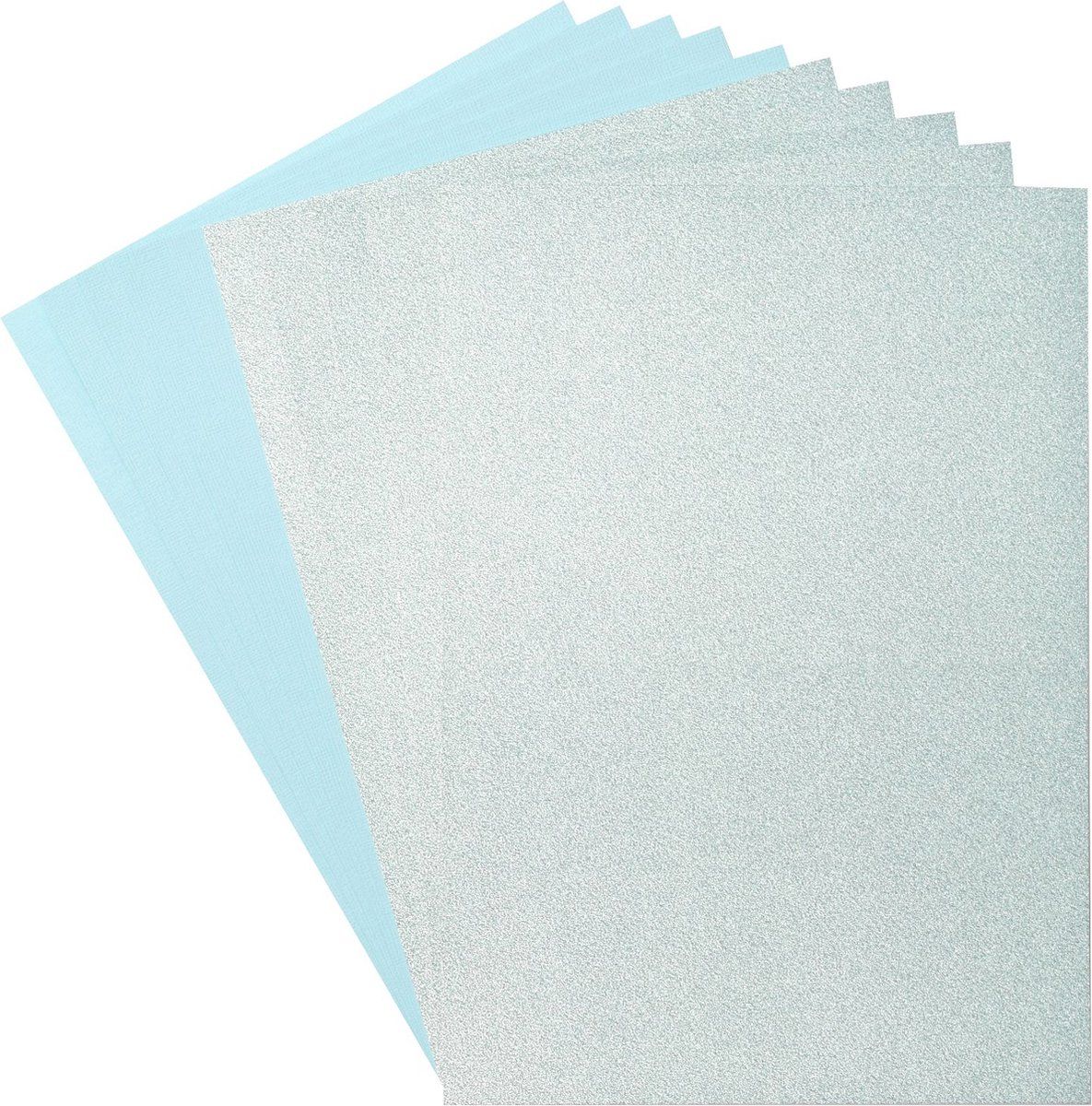 Florence Glitter Papier en Cardstock Set A4 - Aqua - 10 Vellen