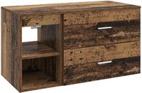 vidaXL Badkamermeubelset 2 st Oud hout Bewerkt hout