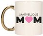 Bellatio Decorations Cadeau koffie/thee mok voor Mama - goud - marvellous Mama - keramiek - 300 ml