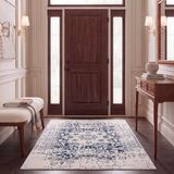 Safavieh Madison Collectie MAD603 Vloerkleed, Creme & Navy, 122 x 183 cm