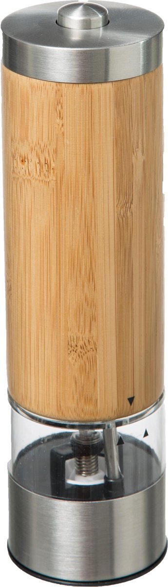 5five Elektrische peper/zoutmolen bamboe beige 20 cm - Pepermaler - Kruiden en specerijen vermalers