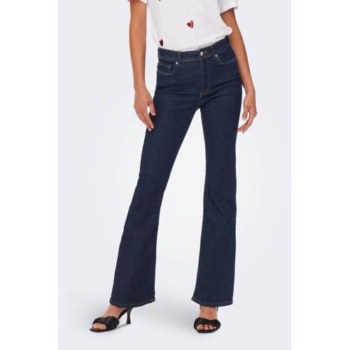 ONLY high waist flared jeans ONLWAUW dark blue denim