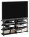 Eck TV-standaard met 4 planken, geschikt voor televisies tot 55 inch, zwart