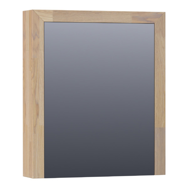 Saniclass spiegelkast 60x70x15cm Rechthoek 1 draaideur grey oak eikenhout 70451R
