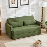 MODFU Vloerslaapbank - 2-In-1 Inklapbaar - Modern - Voor Woonkamer - Cordstof - Groen - 165 X 92 X 82 Cm