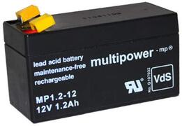 MULTIPOWER loodaccu MP1.2-12 12,0Volt 1.200mAh met 4,8 mm stekkeraansluitingen