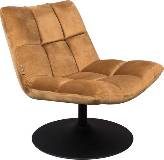 Dutchbone Bar Loungestoel - Goud Bruin - Draaibaar - Retro & Vintage
