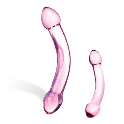 Glas - Double Trouble Purple Glazen Dildo