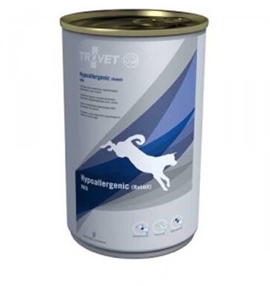 TROVET Hypoallergenic RRD (Rabbit) Hond - 12 x 400 gr blikken