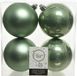 Decoris Kerstballen - 4 stuks - Salie groen - D10 cm - Kunststof