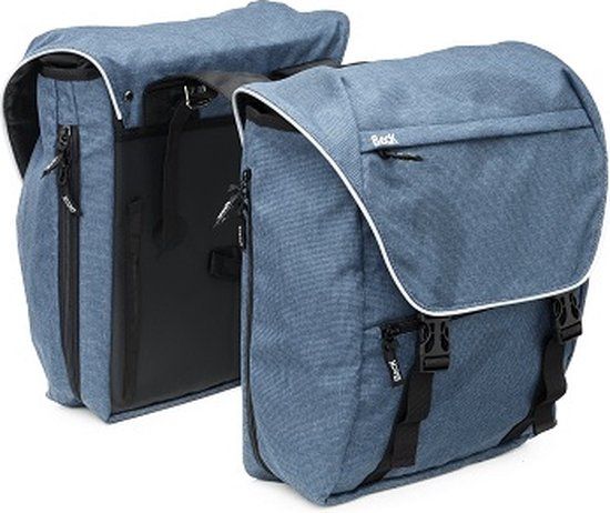 BECK Sporty Dubbele Fietstas - Grijs - 30L - Waterafstotend - Achter - Polyester
