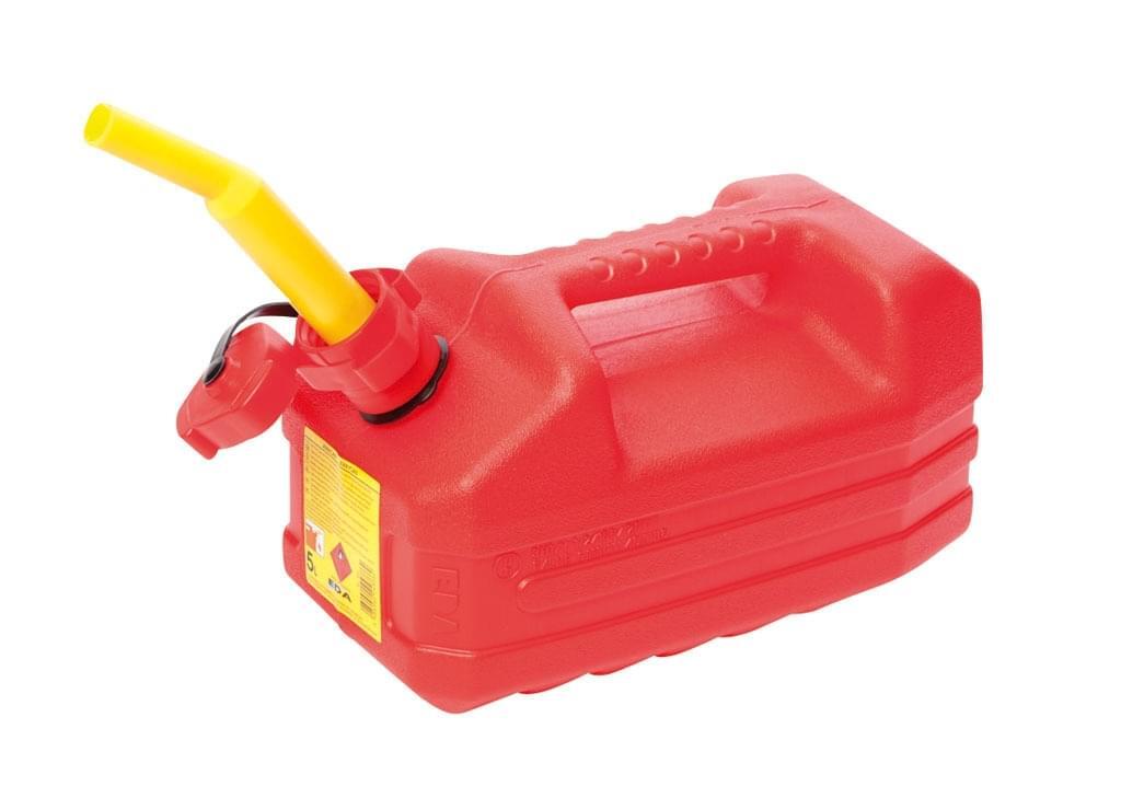 EDA - Benzine jerrycan - Met tuit - 5 Liter - Rood