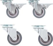 vidaXL - 24 roulettes pivotantes 50 mm avec frein Caoutchouc/Acier Gris