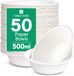 Tafelsoort 50 x Bulk Pack Wit Papier Kommen Wegwerp Kommen voor Camping Catering Salade Dessert Granen Recyclebare Verjaardagsfeestartikelen Thuis Composteerbaar 18cm