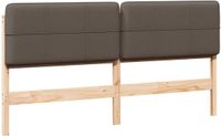 vidaXL - Gestoffeerd hoofdbord - Bruin en Taupe - 180 cm - Massief grenenhout