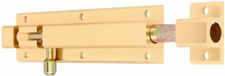 AMIG schuifslot/plaatgrendel - aluminium - 10cm - goud - incl schroeven - deur - raam