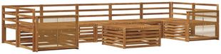 vidaXL Ensemble de salon d'angle 5 places Naturel Acacia massif