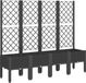 vidaXL Plantenbak met latwerk 160x40x142 cm polypropeen zwart