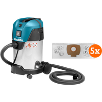 Makita VC3011L + Makita P-72899 Stofzak (5x)