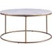 Teamson Home Marmo Table basse ronde - Finition marbre artificiel/laiton - 36 x 36 x 18 (pouces)