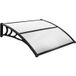 Costway - Auvent de porte 122 x 99 cm protection solaire, marquise de porte et fenêtre extérieur plaque en polycarbonate protection contre pluie neige vent (gris)
