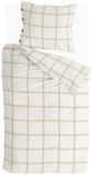 Walra Dekbedovertrek Comfort Checks - 140x220 - 100% Katoen (BCI) - Off White