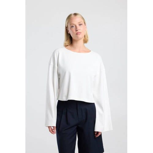 America Today gestreepte longsleeve - ecru