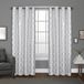 EXCLUSIVE HOME Modo Metallic Geometrische Tule Top Gordijnpaneel Paar, 54"x96", Winter Wit