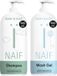 Naïf Shampoo & Gel Lavante XL Flacon Pompe Bébé & Enfants 2x500ml