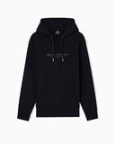 Armani Exchange V-Neck Hooded Cotton Sweatshirt with Long Sleeves - Black - 2XL
