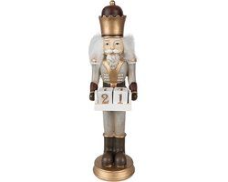 Clayre & Eef Beeld Notenkraker 22 cm Grijs Polyresin Kerstfiguren