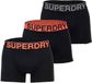 Superdry BOXER TRIPLE PACK Heren Onderbroek - Raven Black Marl