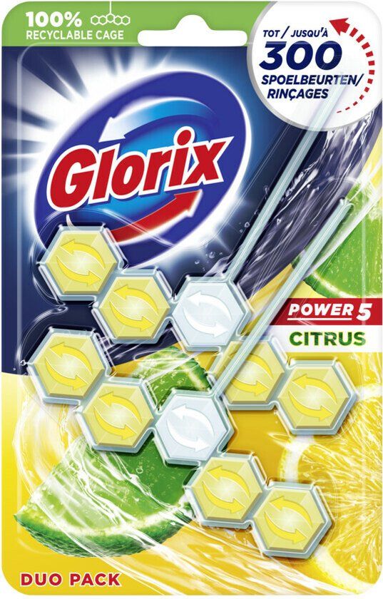 Glorix Toiletblok Citrus - 2 stuks