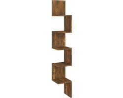 vidaXL Hoekwandschap 20x20x127,5 cm bewerkt hout gerookt eikenkleurig