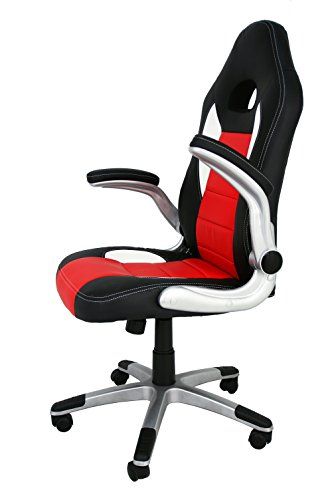 La Silla Española Sepulveda Bureaustoel - Kunstleer - Zwart/Rood - 50x50x120cm