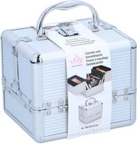 Touch Of Beauty Make Up Koffer Zilver - Cosmetica Organizer - met Handvat en Sleutelslot