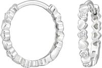X Jewellery Diademita GmbH Heart Band Zilveren Huggie Oorbellen met 12x Cubic Zirconia