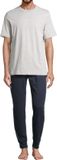 Schiesser Heren pyjama Night & Home donkerblauw/grijs korte mouw 100% Katoen Maat L