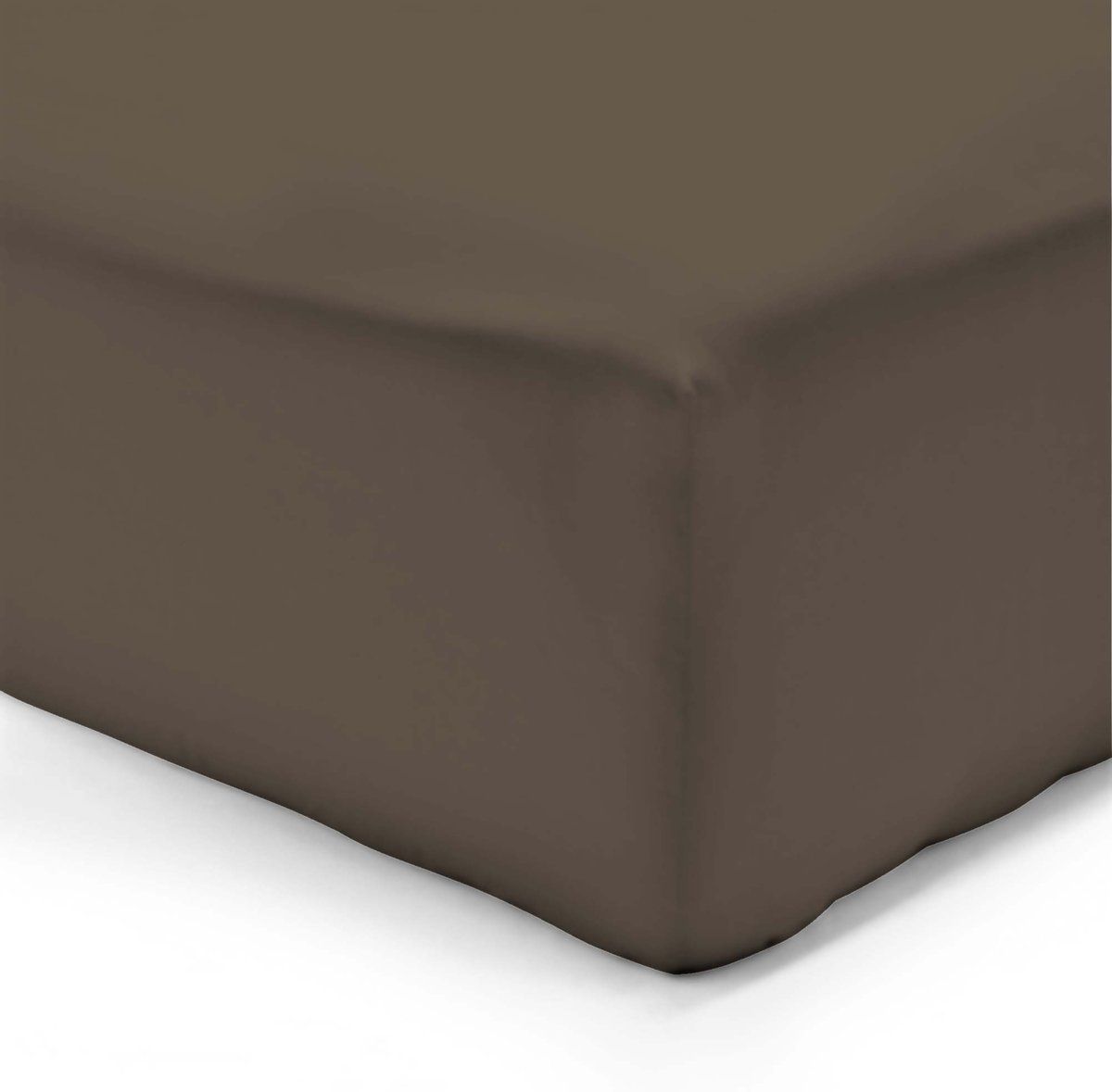 VISION Hoeslaken 180x200cm Chocolade - 100% Katoen