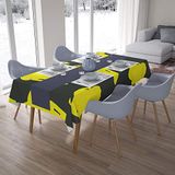 Bonamaison Tafelkleed, Anti-Mold, Sneldrogend, Waterdicht, 100% Polyester Tafellaken, Neon Geel, Rook, 140 x 200 Cm