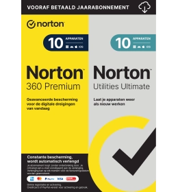 Norton 360 Premium met Utilities Ultimate | 10 Apparaten | 1 Jaar