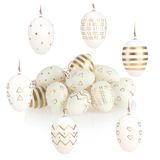 COM-FOUR® 18x Paaseieren om op te hangen, Paaseieren met patroon | Hangdecoratie van kunststof voor het paasboeket
