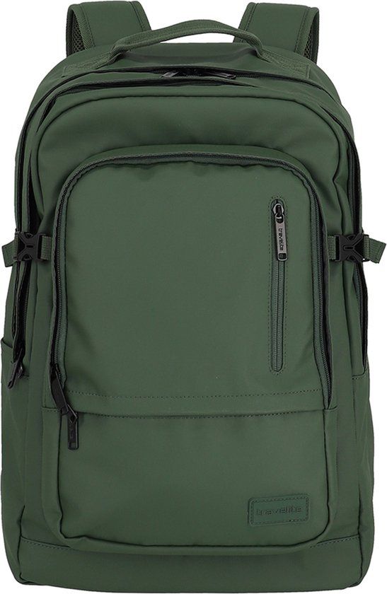 Travelite Basic Backpack 28L - Oliv - 15.6 inch Laptop Compartment - Unisex