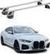 Menabo porte-bagages de toit support de base pour BMW 4-serie G26 Gran Coupé 2020-25, type ABE, exécution en acier, gris