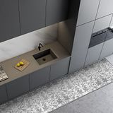 Keukentapijt, 240 cm, damast beton, antislip, wasbaar, van vinyl, voor de keuken, 100% Made in Italy